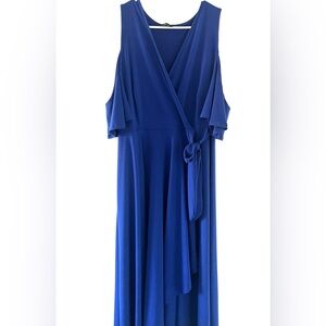 Soprano Asymmetrical Long Blue Dress, Size: 1X